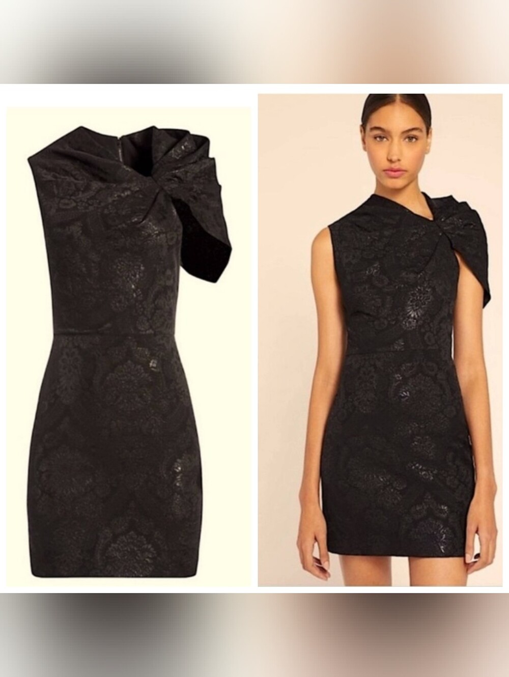 Alice + Olivia Black One-Shoulder Twist Mini Dress